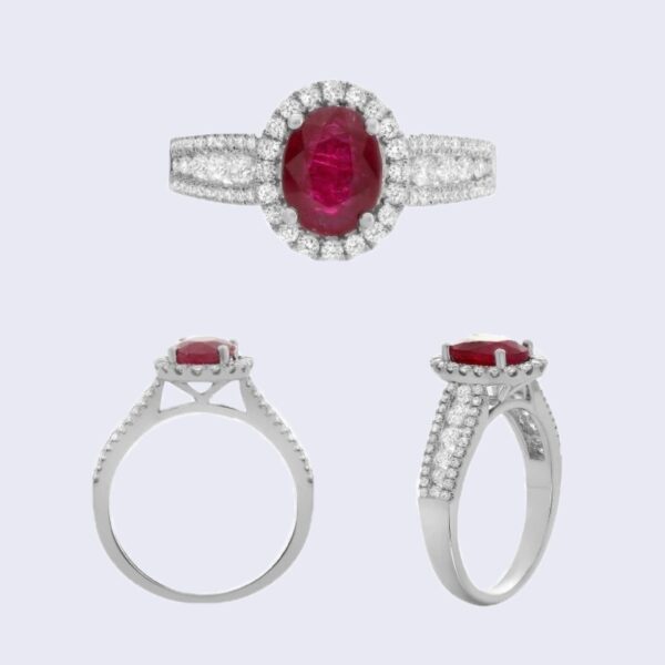 PLATINUM RING 1.11RD .12KT 2.16RB (GIA)