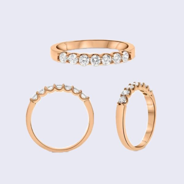 7-STONE BAND IN 18K RG